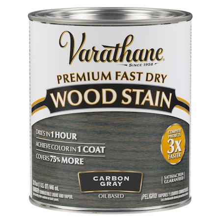 Varathane Premium Fast Dry Wood Stain, Carbon Gray, 1 Qt 304559